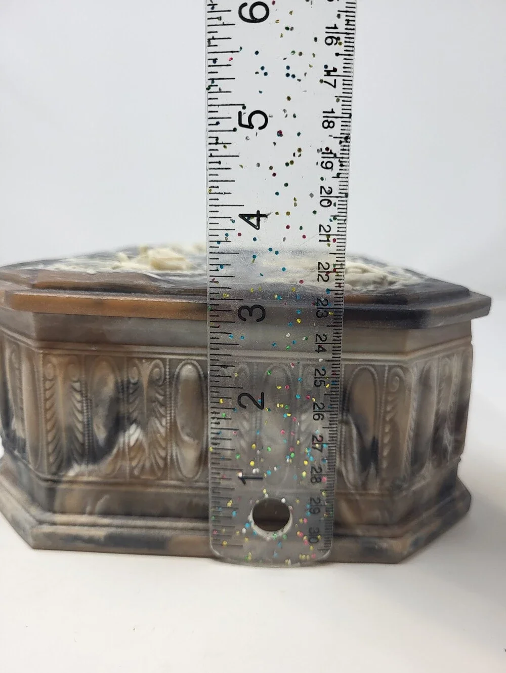 Incolay Stone Jewelry Keepsake Box Woodland Wildlife Vintage Deer Duck Rabbits